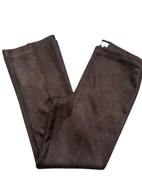 Ecru Women’s Size M Dark Brown Micro Suede Sandy Pull On Baby Bootcut Pants